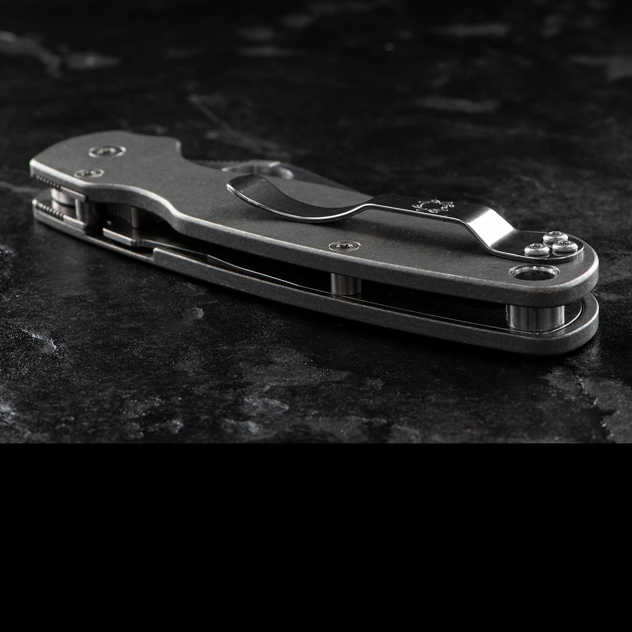 Titech Spyderco PM2 Stone Washed Titanium Scales 2 Titech Spyderco PM2 Stone Washed Titanium Scales - Image 2