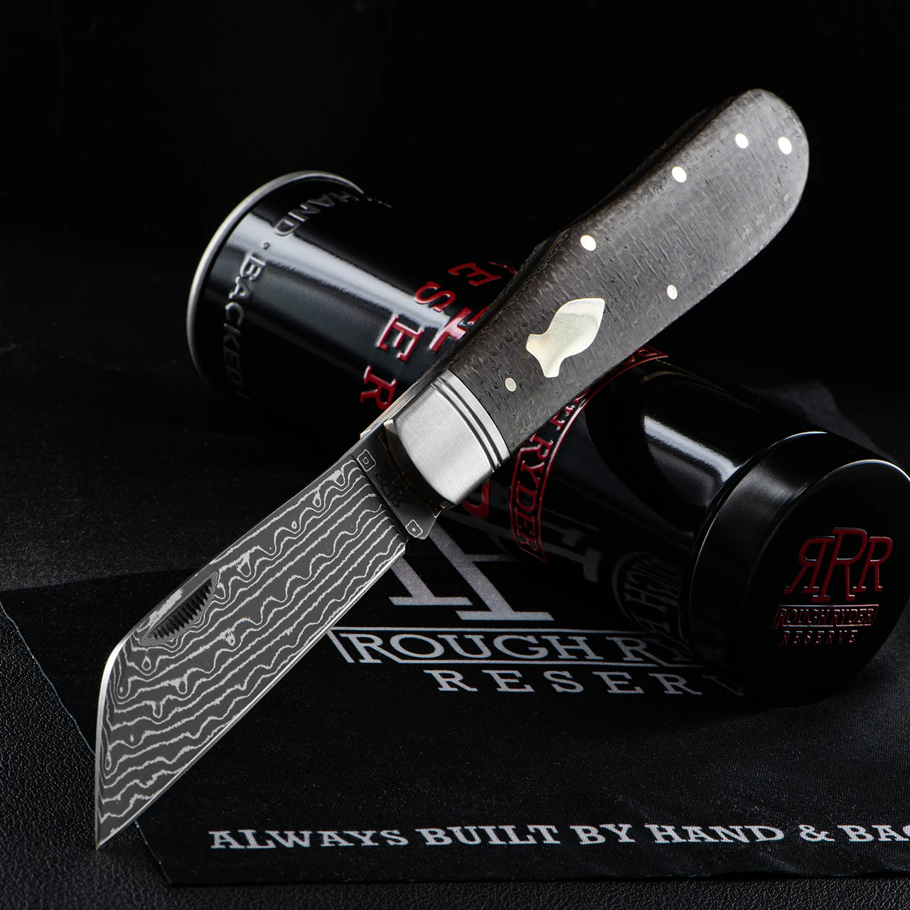 Rough Ryder Reserve Humpback Jack Damascus Folding Knife 2 Rough Ryder Reserve Humpback Jack Damascus Folding Knife - Image 2