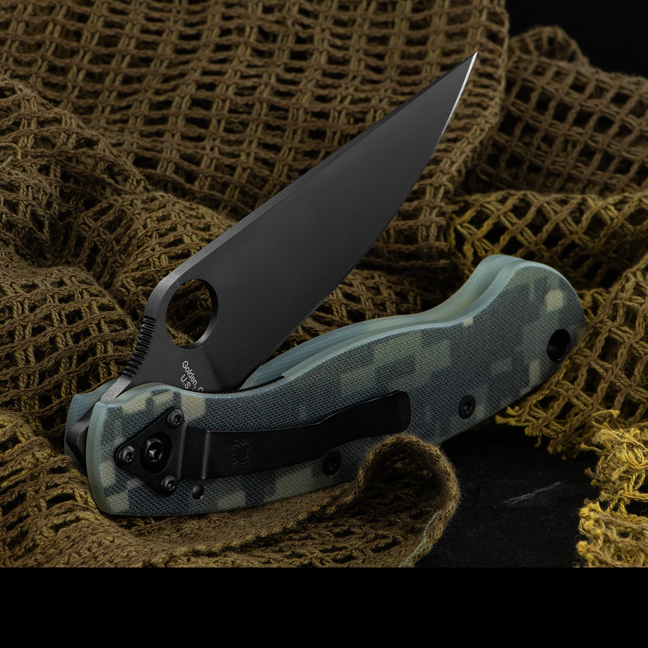 Spyderco Mili Digi Camo Black Blade Folding Knife 3 Spyderco Mili Digi Camo Black Blade Folding Knife - Image 3