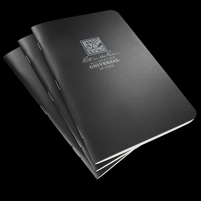 Rite In The Rain Stapled Soft-Cover Notebook 3 Pack Black 3 Rite In The Rain Stapled Soft-Cover Notebook 3 Pack Black - Image 3